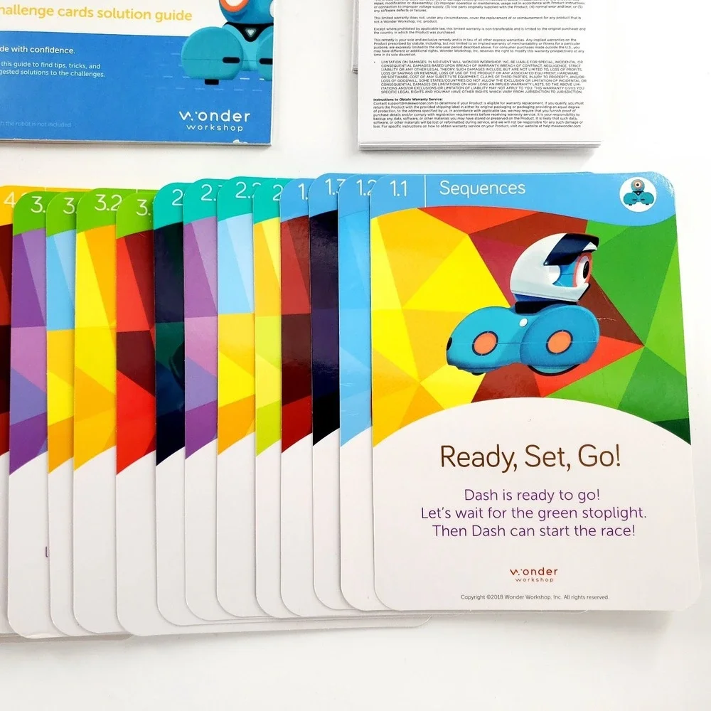 Wonder Workshop Dash Challenge Cards Set Robot Accessory Complete